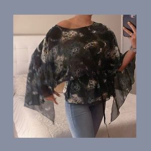 witchy & whimsical black sheer top !